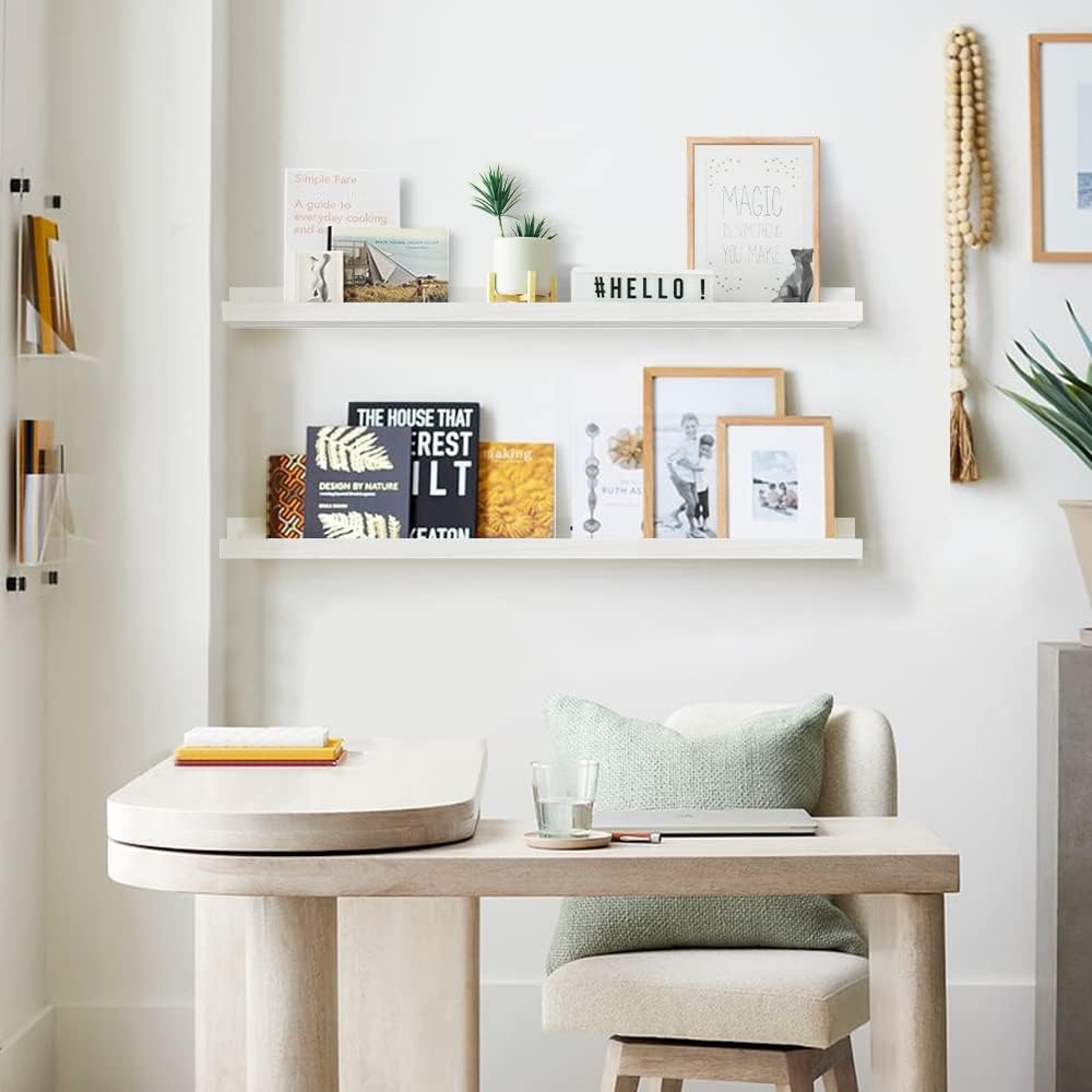 36" White Floating Shelves 4-Pack