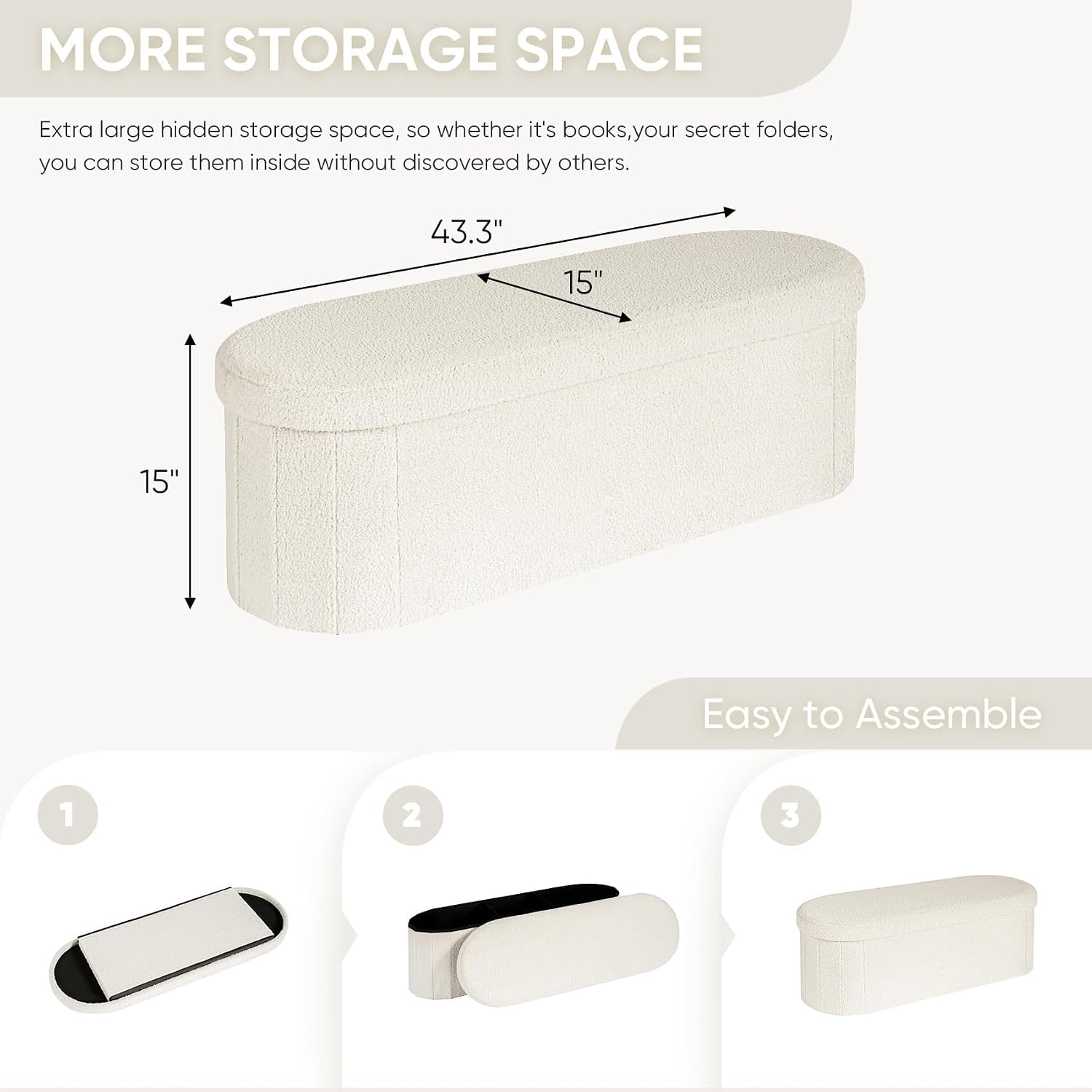 43.3" Sherpa Storage Ottoman