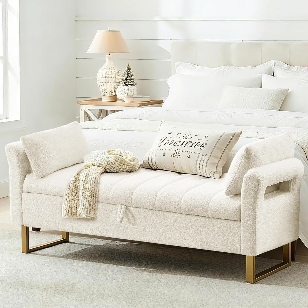 66" King Size Storage Ottoman Bench