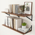 36" Walnut Floating Shelves Set of 2