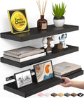 15.7" Black Floating Shelves Set of 3