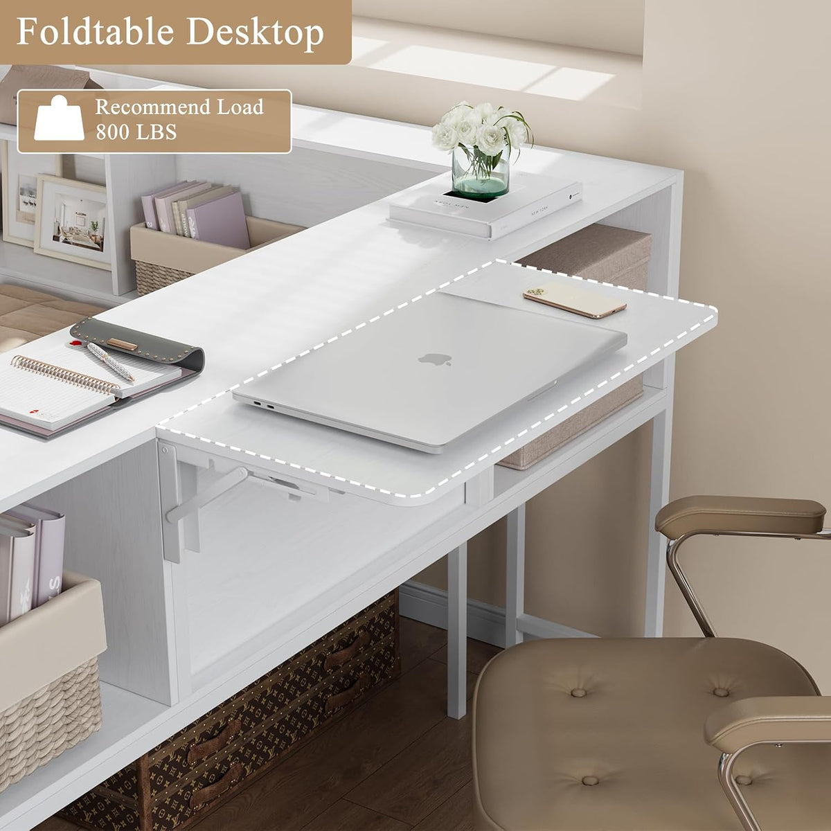 Shaped Metal Daybed with Bookcase & Desktop