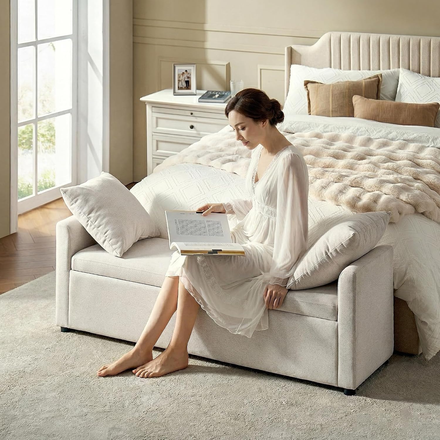 59" Linen Storage Bench