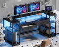 58" Gaming Desk with Monitor Stand