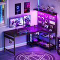 55" Black L-Shaped Gaming Desk