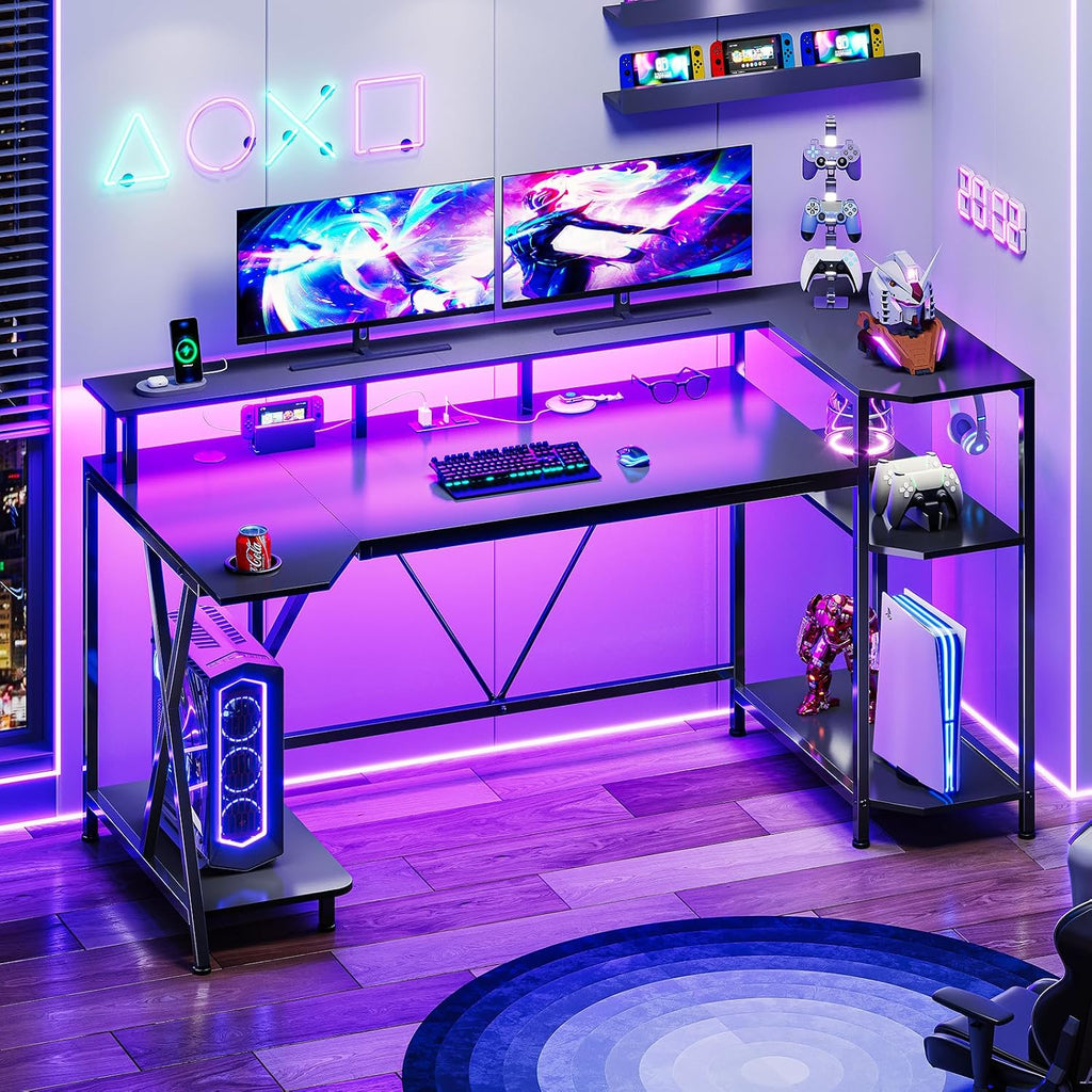 55" Black Gaming Desk