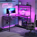 42" Black L-Shaped Gaming Desk