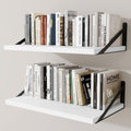 24" White Deep Floating Shelves Set of 2