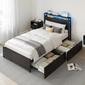 Twin XL Bed Frame with Drawers & LED