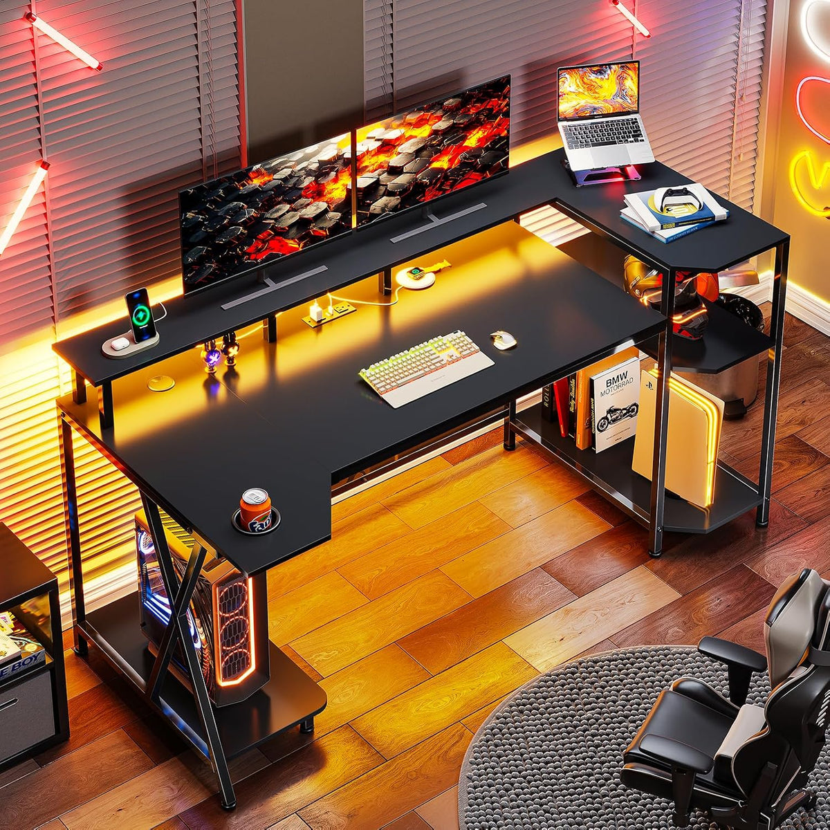 55" Black Gaming Desk