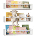 16.5" White Floating Shelves Set of 3